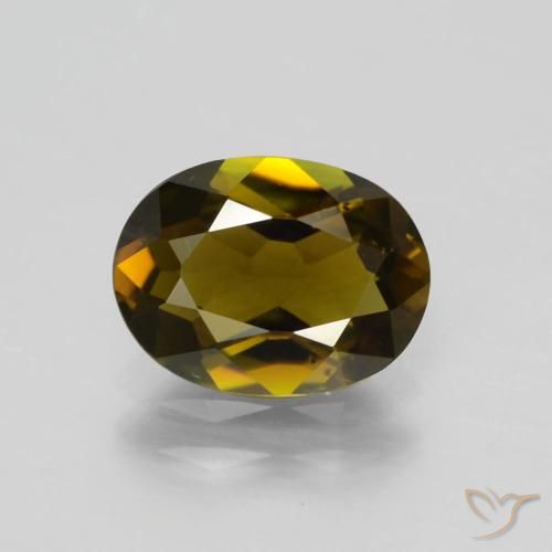 1.48ct Натуральный Глубокий золотисто-коричневый Турмалин, Овал, Чистота VS
