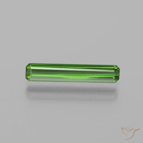 1.24ct Натуральный Средний зеленый Турмалин, Изумрудная огранка, VVS-VS