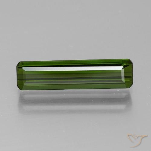 1.58ct Натуральный Темно-зеленый Турмалин, Изумрудная огранка, Чистота VVS