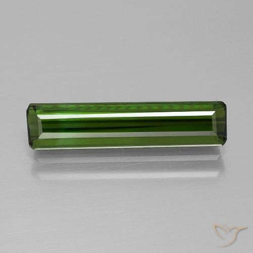 1.70ct Натуральный Темно-зеленый Турмалин, Изумрудная огранка, Чистота VVS