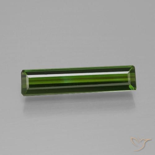 1.52ct Натуральный Травянисто-зелёный Турмалин, Изумрудная огранка, Чистота VS