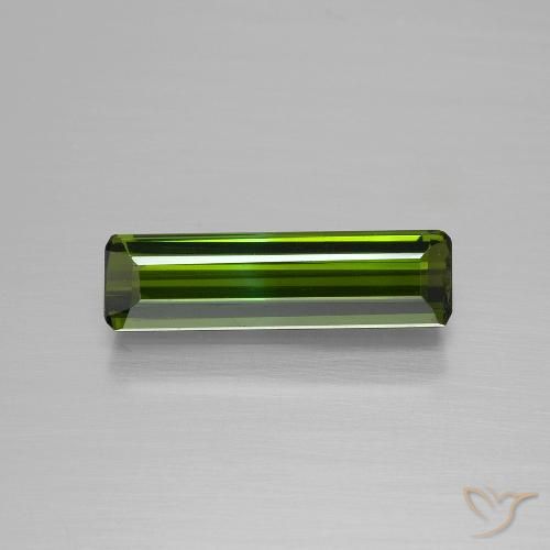 1.33ct Натуральный Травянисто-зелёный Турмалин, Изумрудная огранка, Чистота VVS