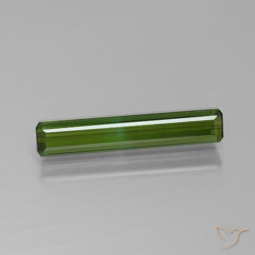 1.13ct Натуральный Темно-зеленый Турмалин, Изумрудная огранка, Чистота VVS