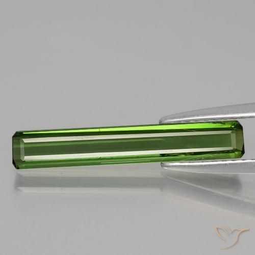 1.47ct Натуральный Травянисто-зелёный Турмалин, Изумрудная огранка, Чистота VS