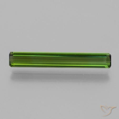 1.41ct Натуральный Травянисто-зелёный Турмалин, Изумрудная огранка, VVS-VS