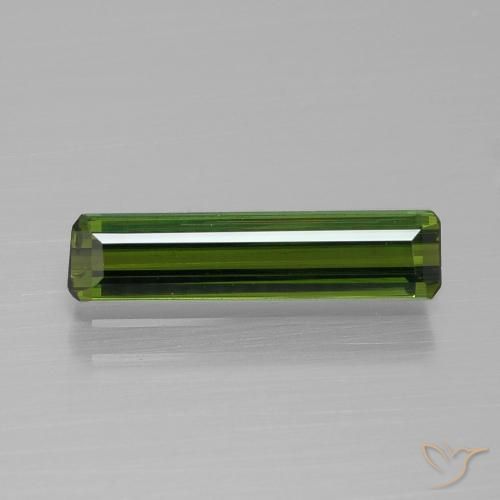 1.23ct Натуральный Желтовато-зеленый Турмалин, Изумрудная огранка, VVS-VS