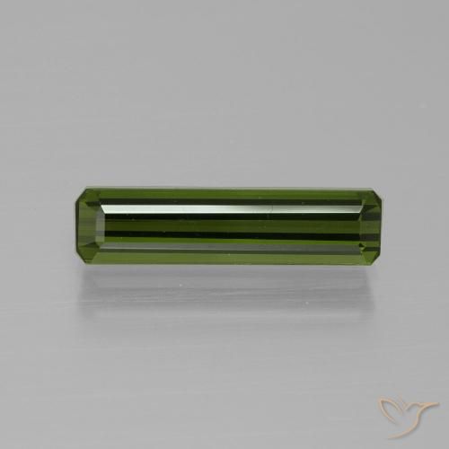 1.57ct Натуральный Землисто-зеленый Турмалин, Изумрудная огранка, VVS-VS