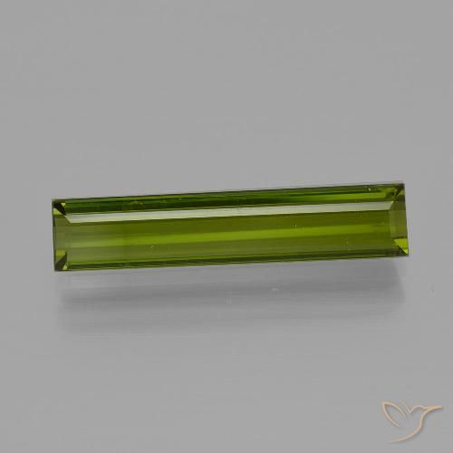 2.55ct Натуральный Травянисто-зелёный Турмалин, Огранка Багет, Чистота VS