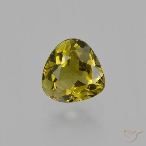 0.94ct Натуральный Средний желтый Турмалин, Форма груши, Чистота VS
