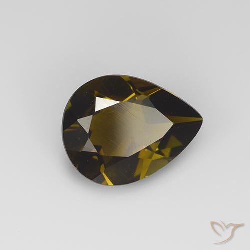 1.59ct Натуральный Золотисто-коричневый Турмалин, Форма груши, VVS-VS