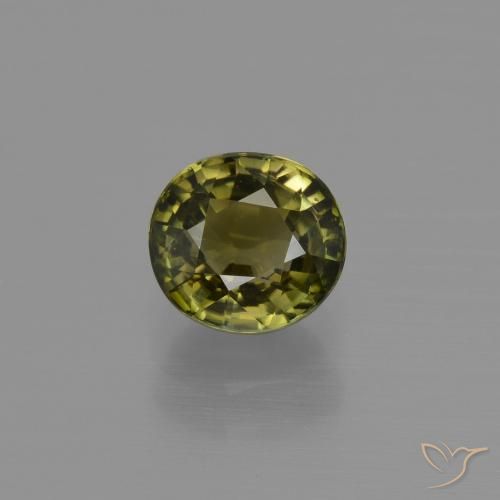 1.09ct Натуральный Коричневато-зеленый Турмалин, Овал, Чистота VS