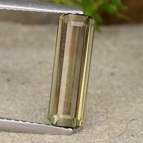 Натуральный двухцветный турмалин 1,72 карата изумрудная огранка, чистота VS