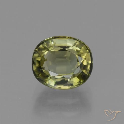 1.28ct Натуральный Теплый землисто-зеленый Турмалин, Овал, Чистота VVS