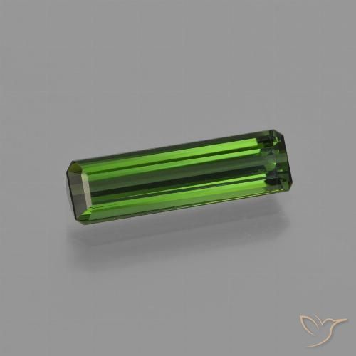 1.51ct Натуральный Темно-зеленый Турмалин, Изумрудная огранка, VVS-VS