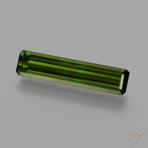 2.59ct Натуральный Темно-зеленый Турмалин, Изумрудная огранка, Чистота VS