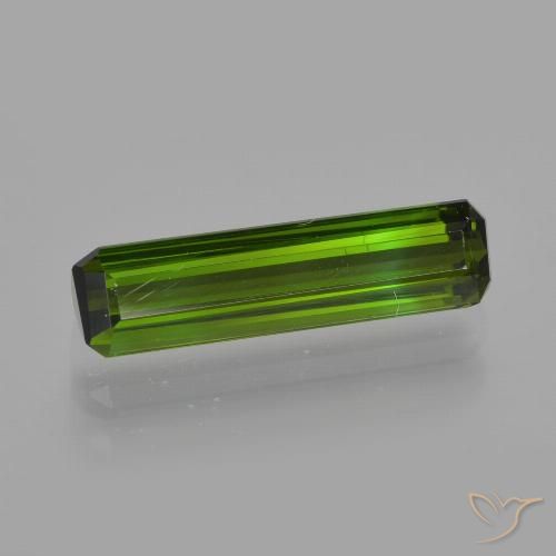 1.67ct Натуральный Травянисто-зелёный Турмалин, Изумрудная огранка, VVS-VS