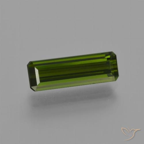 1.44ct Натуральный Темно-зеленый Турмалин, Изумрудная огранка, Чистота VS