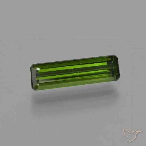 1.10ct Натуральный Травянисто-зелёный Турмалин, Изумрудная огранка, Чистота VS