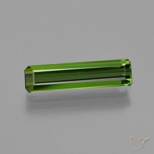 1.11ct Натуральный Травянисто-зелёный Турмалин, Изумрудная огранка, VVS-VS