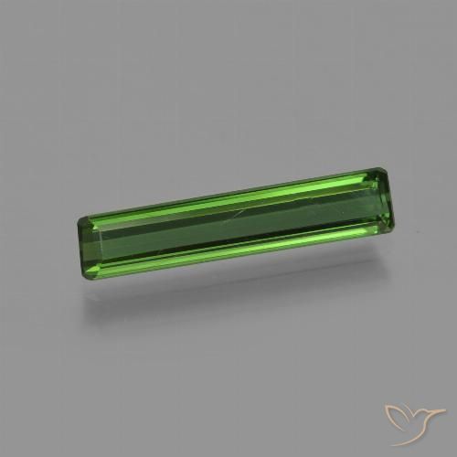 1.14ct Натуральный Травянисто-зелёный Турмалин, Изумрудная огранка, VVS-VS