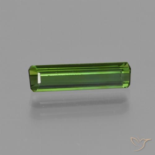 0.99ct Натуральный Землисто-зеленый Турмалин, Изумрудная огранка, VVS-VS