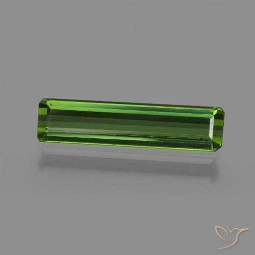 1.08ct Натуральный Травянисто-зелёный Турмалин, Изумрудная огранка, Чистота VS