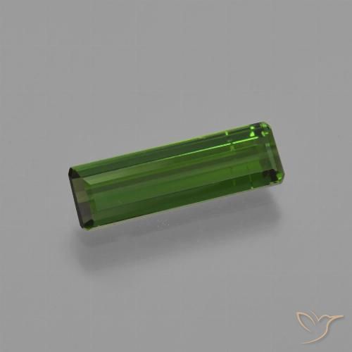 0.91ct Натуральный Темно-зеленый Турмалин, Изумрудная огранка, VS-SI
