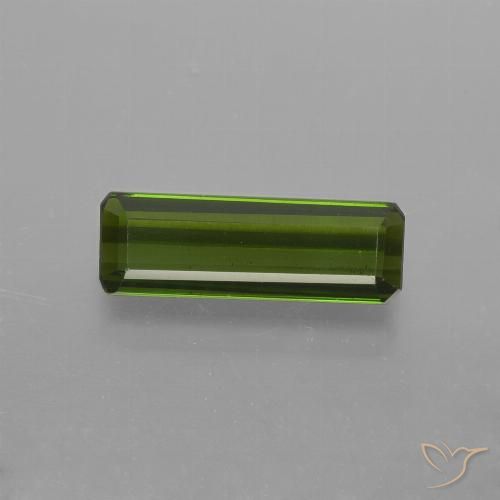 0.92ct Натуральный Травянисто-зелёный Турмалин, Изумрудная огранка, Чистота VS