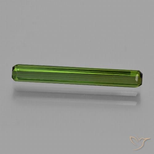 1.27ct Натуральный Травянисто-зелёный Турмалин, Изумрудная огранка, Чистота VS
