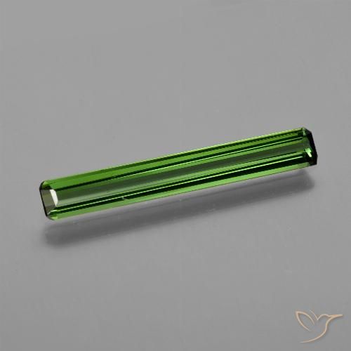1.38ct Натуральный Травянисто-зелёный Турмалин, Изумрудная огранка, Чистота VS