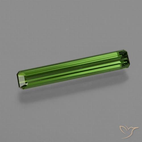 1.26ct Натуральный Травянисто-зелёный Турмалин, Изумрудная огранка, VVS-VS