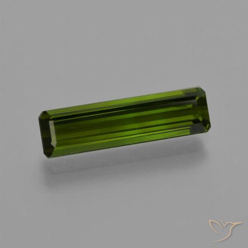 2.36ct Натуральный Средний зеленый Турмалин, Изумрудная огранка, VVS-VS