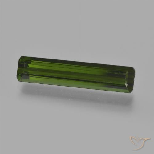 2.85ct Натуральный Темно-зеленый Турмалин, Изумрудная огранка, VVS-VS