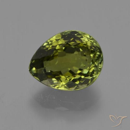 3.36ct Натуральный Темно-зеленый Турмалин, Форма груши, Чистота VS