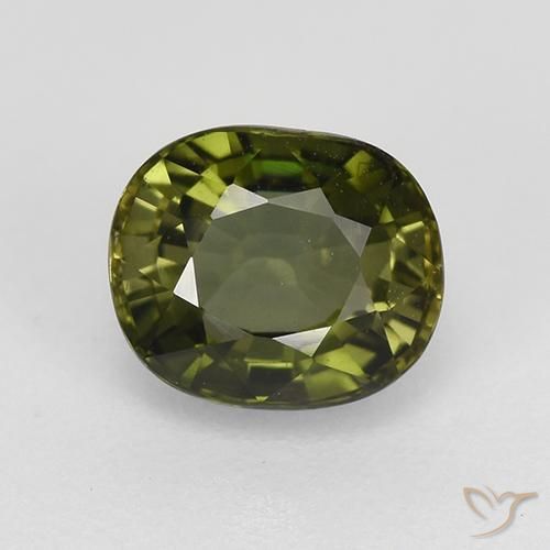 1.09ct Натуральный Травянисто-зелёный Турмалин, Овал, Чистота VS