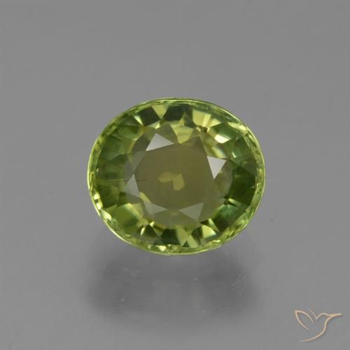 1.23ct Натуральный Травянисто-зелёный Турмалин, Овал, Чистота VS