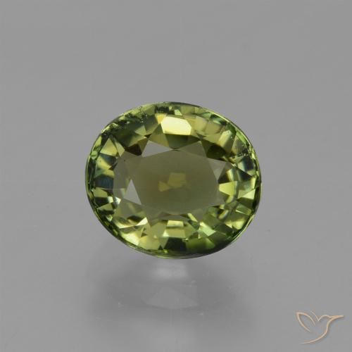 1.17ct Натуральный Теплый зеленый Турмалин, Овал, Чистота VVS