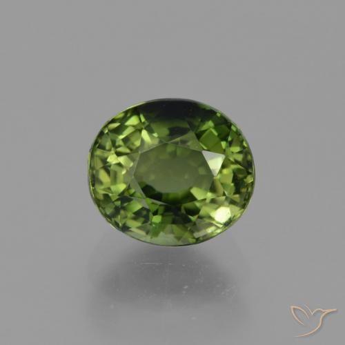 1.13ct Натуральный Темно-зеленый Турмалин, Овал, Чистота VVS
