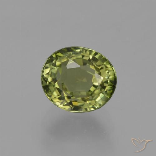 1.14ct Натуральный Травянисто-зелёный Турмалин, Овал, Чистота VVS