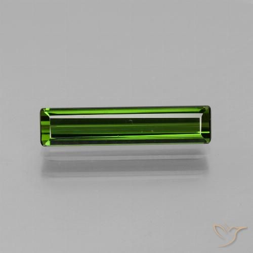 1.58ct Натуральный Темно-зеленый Турмалин, Изумрудная огранка, Чистота VVS