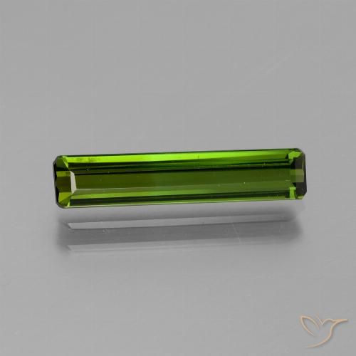 1.58ct Натуральный Темно-зеленый Турмалин, Изумрудная огранка, Чистота VS