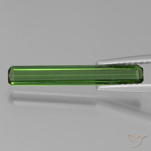 1.12ct Натуральный Травянисто-зелёный Турмалин, Изумрудная огранка, Чистота VS