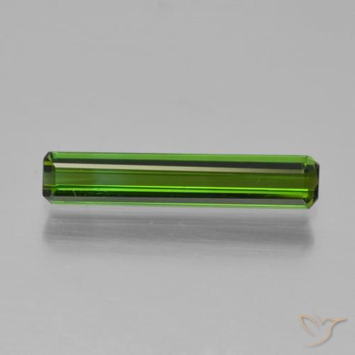 0.87ct Натуральный Темно-зеленый Турмалин, Изумрудная огранка, VVS-VS