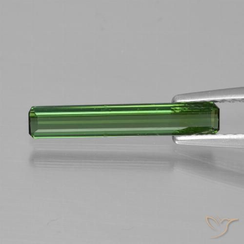 0.66ct Натуральный Средний зеленый Турмалин, Изумрудная огранка, VVS-VS