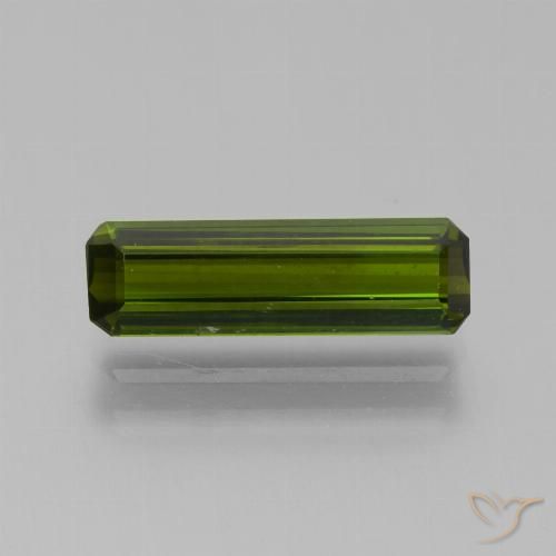 1.49ct Натуральный Темно-зеленый Турмалин, Изумрудная огранка, VVS-VS