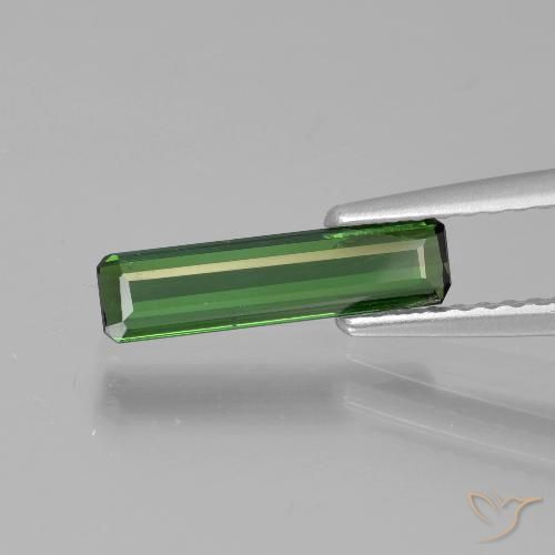 0.77ct Натуральный Травянисто-зелёный Турмалин, Изумрудная огранка, VVS-VS