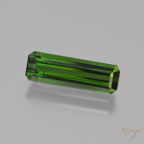1.38ct Натуральный Травянисто-зелёный Турмалин, Изумрудная огранка, VS-SI