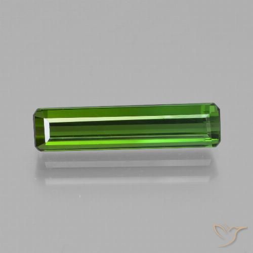 2.08ct Натуральный Травянисто-зелёный Турмалин, Изумрудная огранка, VVS-VS