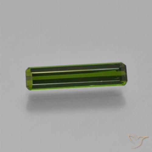 0.91ct Натуральный Травянисто-зелёный Турмалин, Изумрудная огранка, Чистота VVS