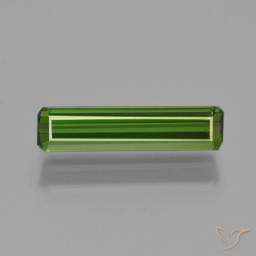 1.28ct Натуральный Темно-зеленый Турмалин, Изумрудная огранка, Чистота VVS